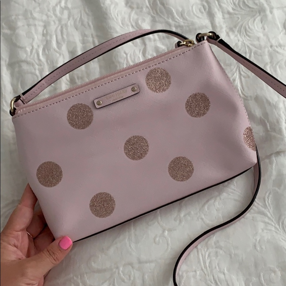 Light pink polka dot Kate Spade crossbody